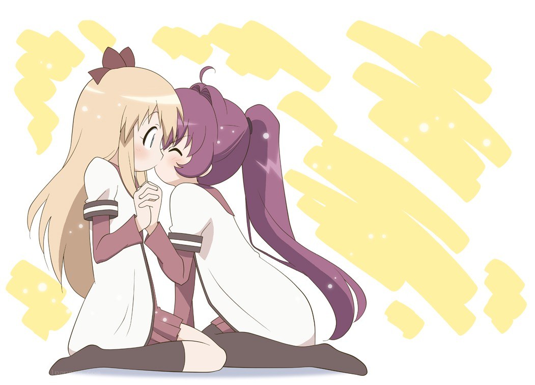anime girls hugging