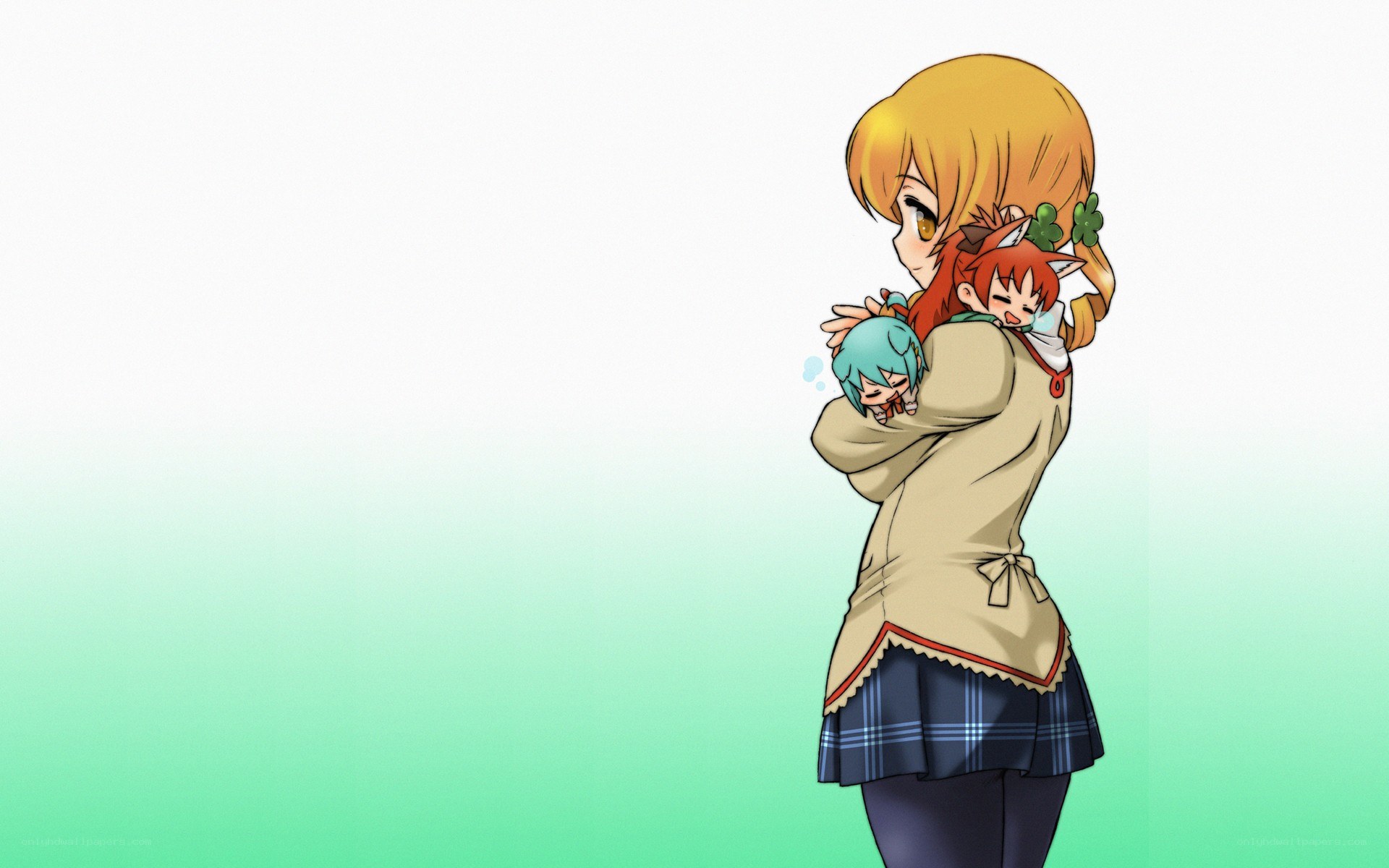 anime girls hugging