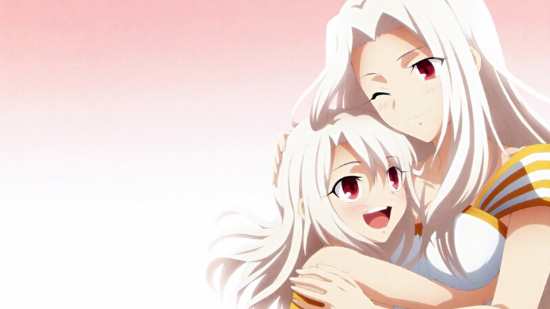 anime girls hugging