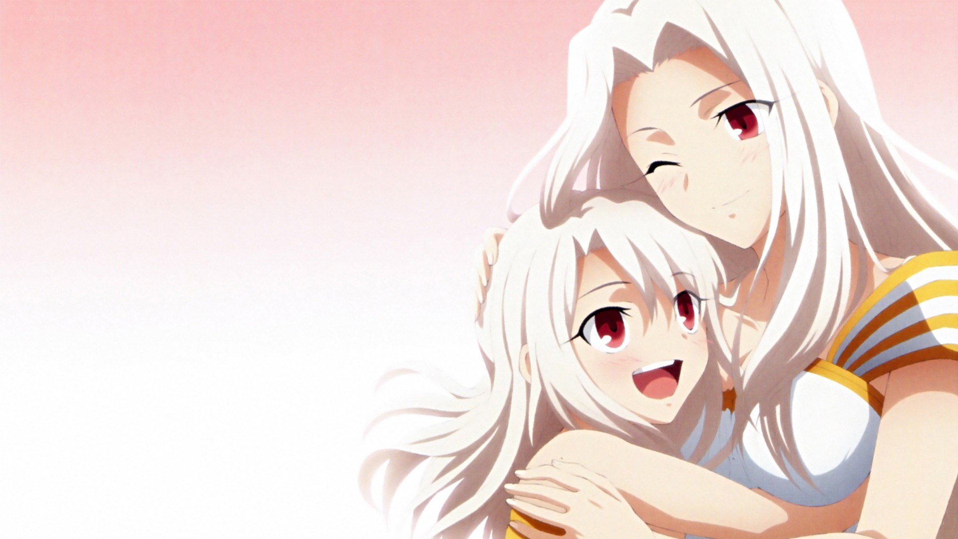anime girls hugging