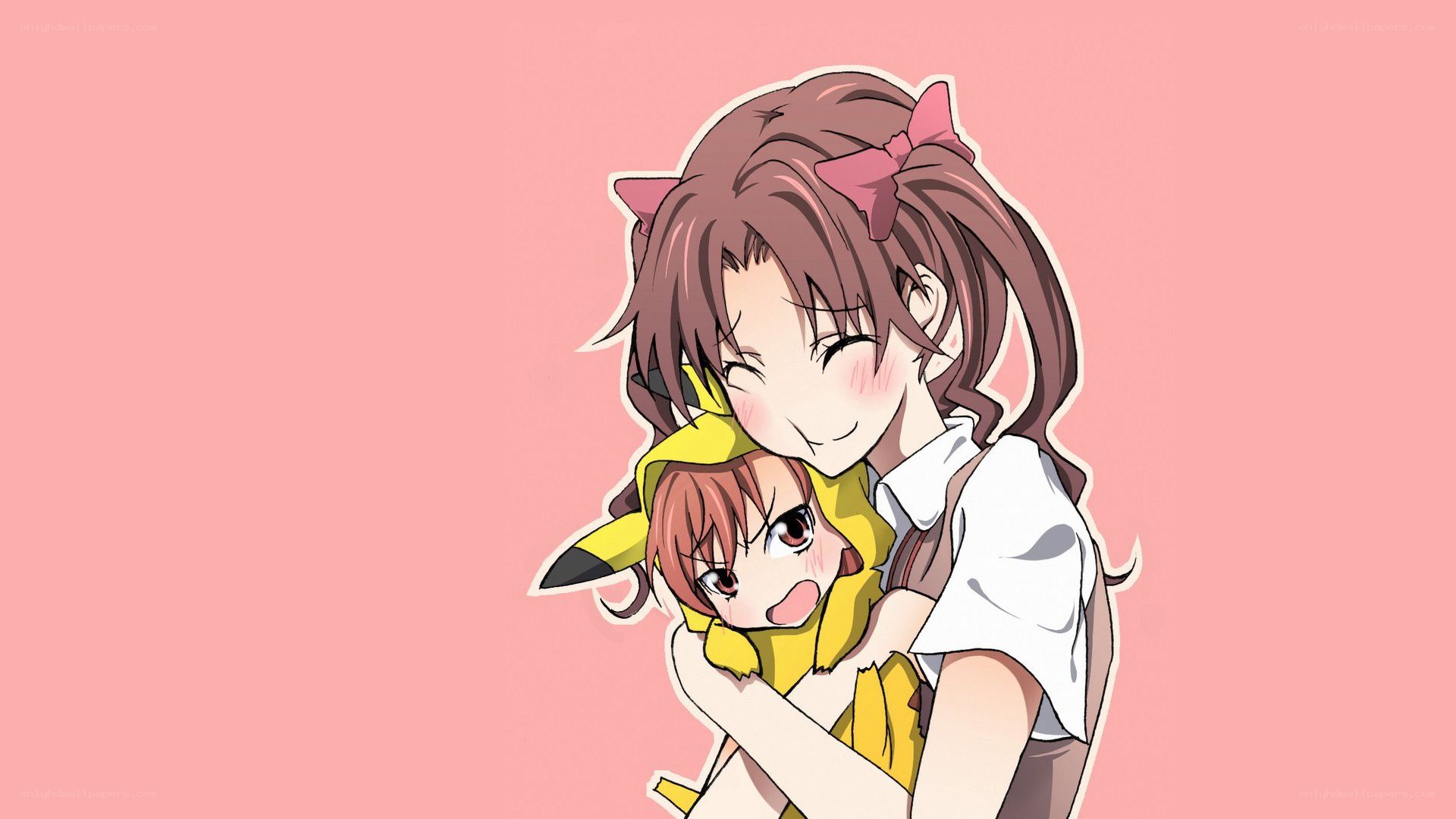 anime girls hugging