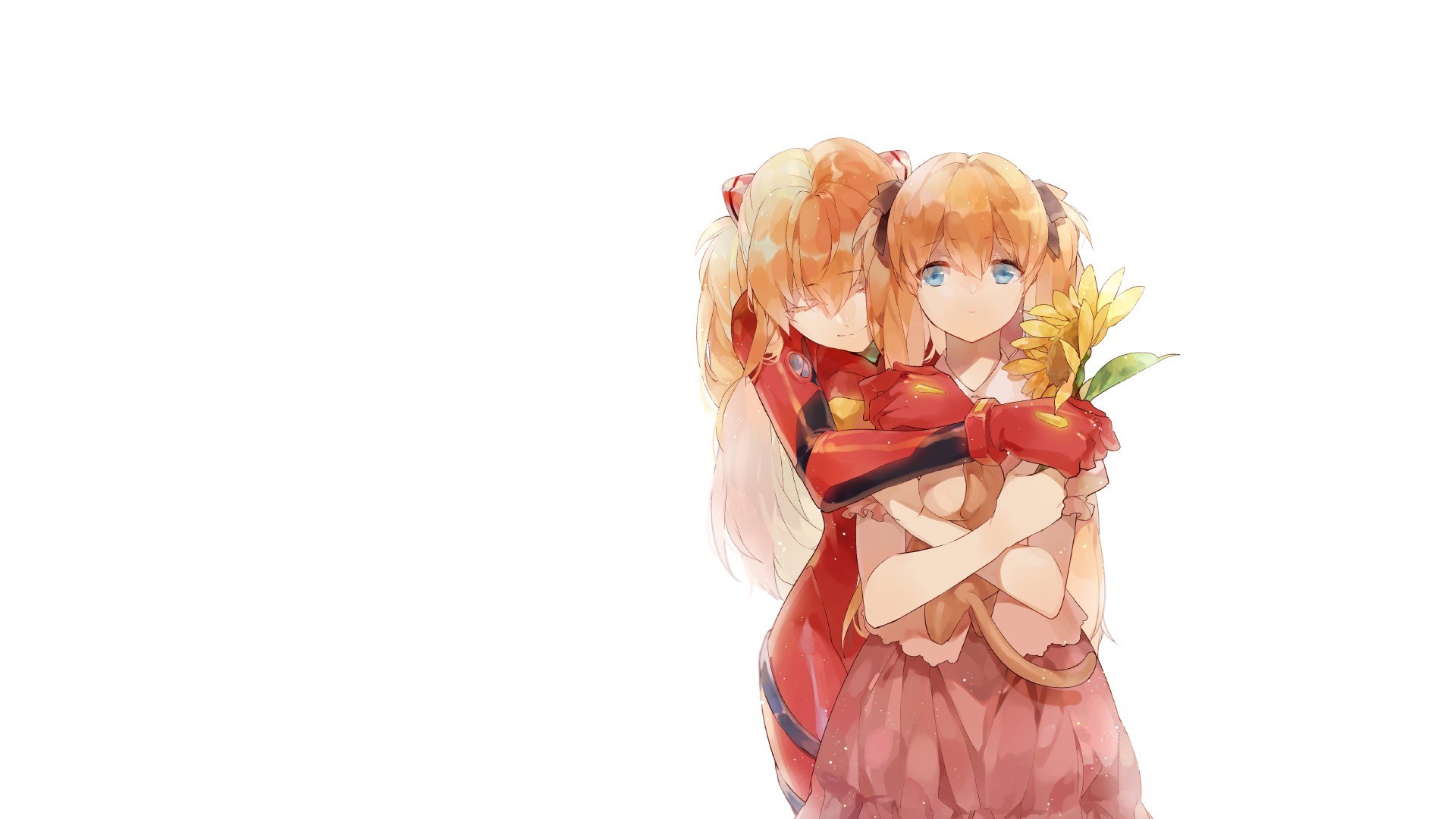 anime girls hugging
