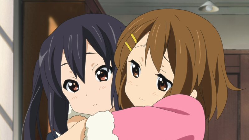 anime girls hugging