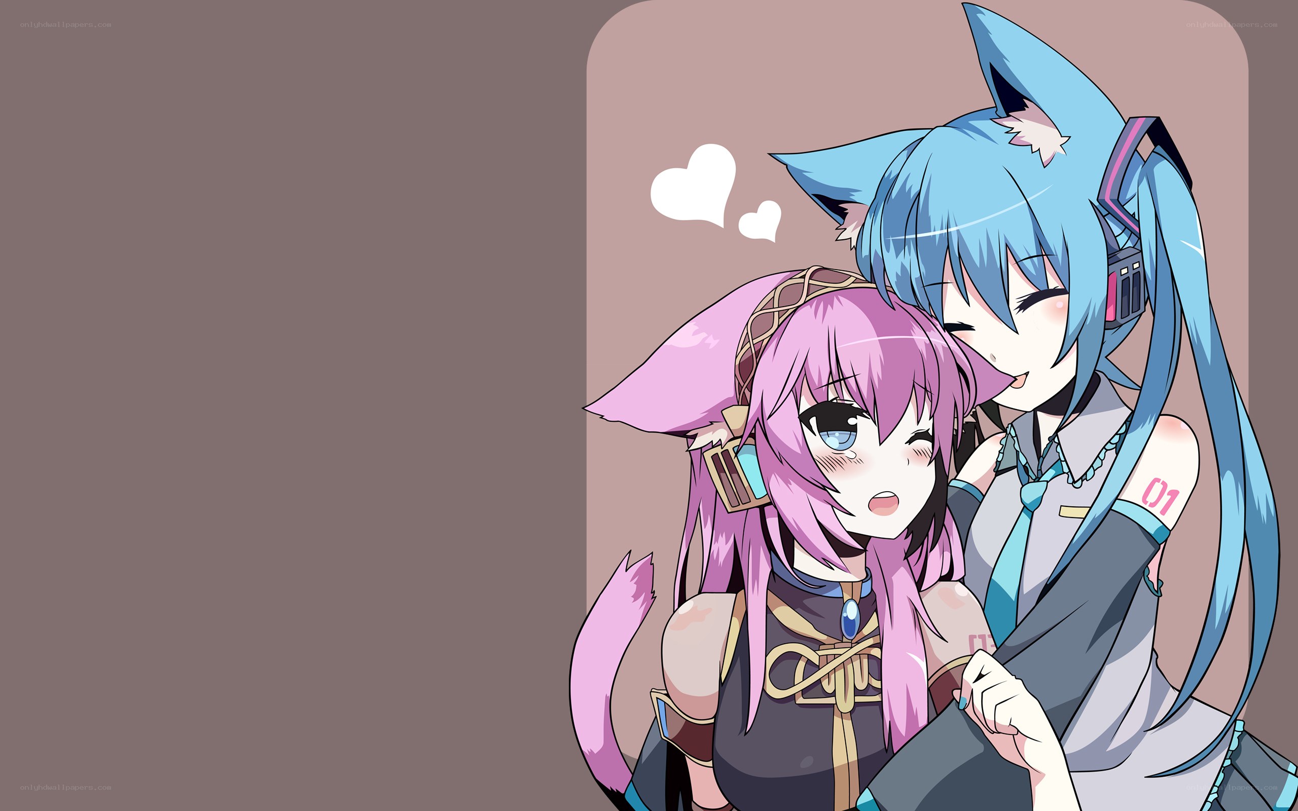 anime girls hugging