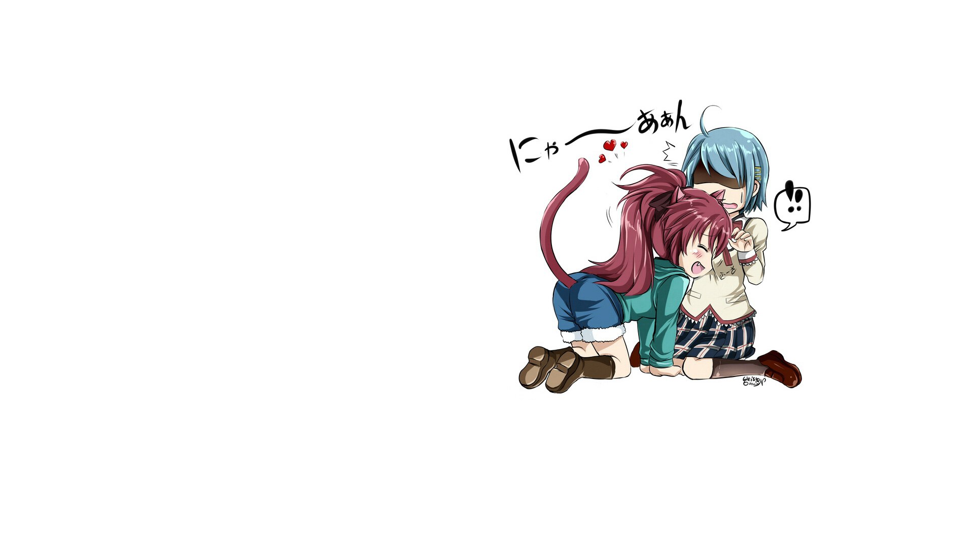 anime girls hugging