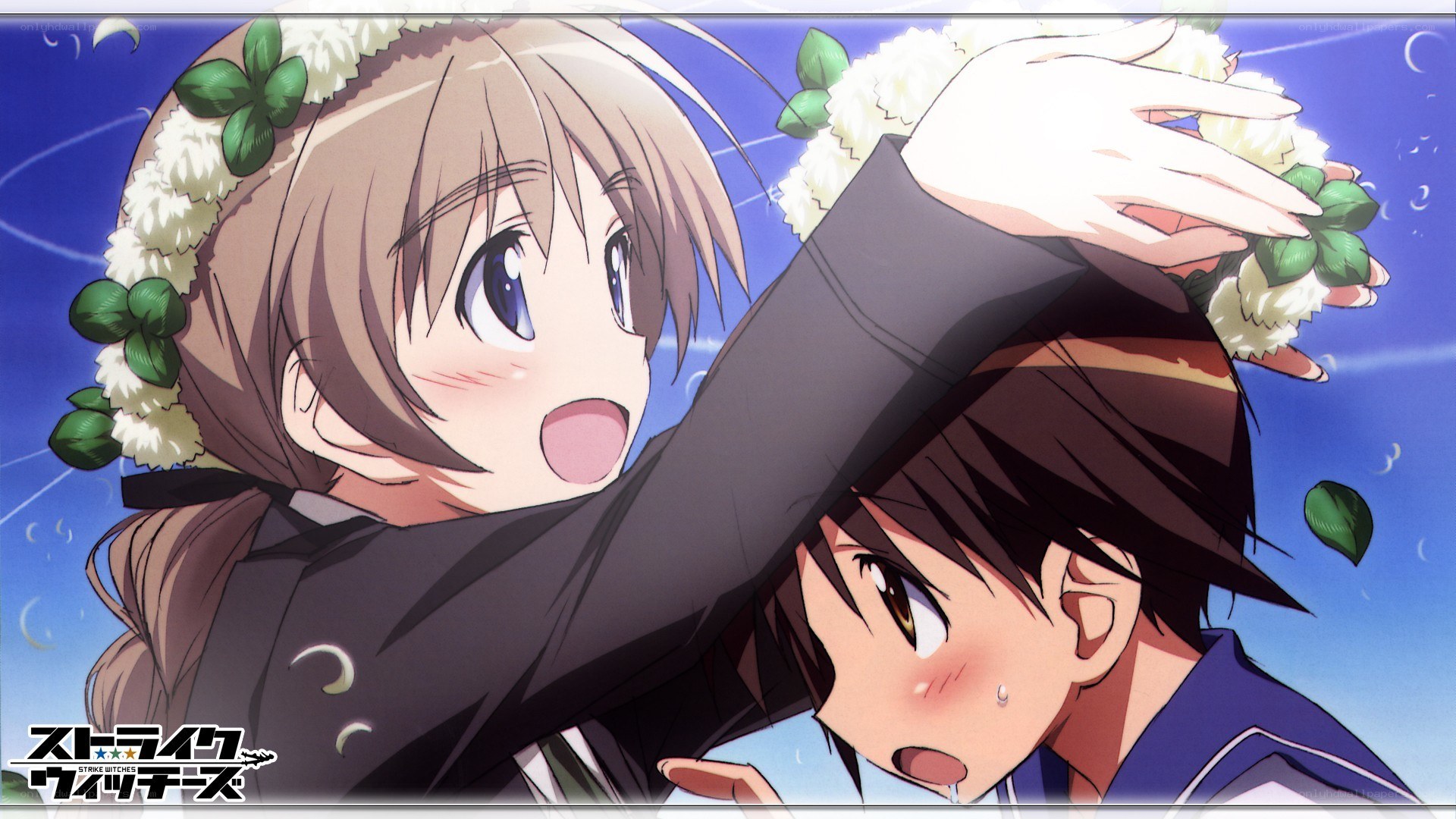 anime girls hugging