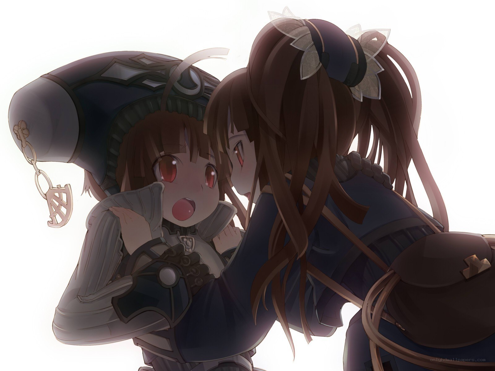 anime girls hugging