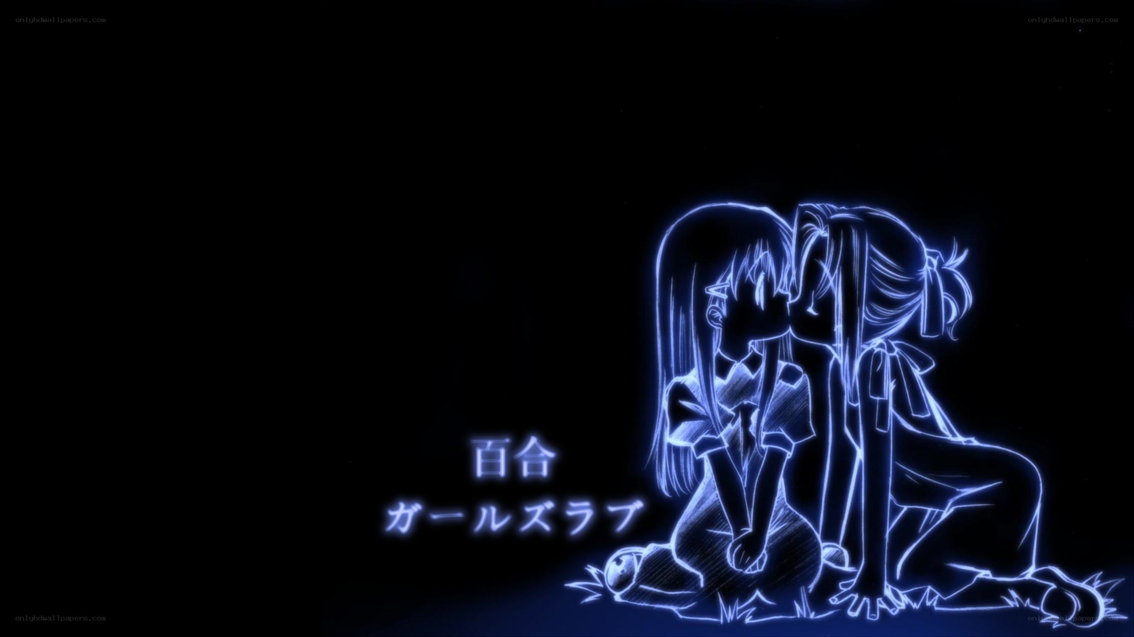 anime girls hugging