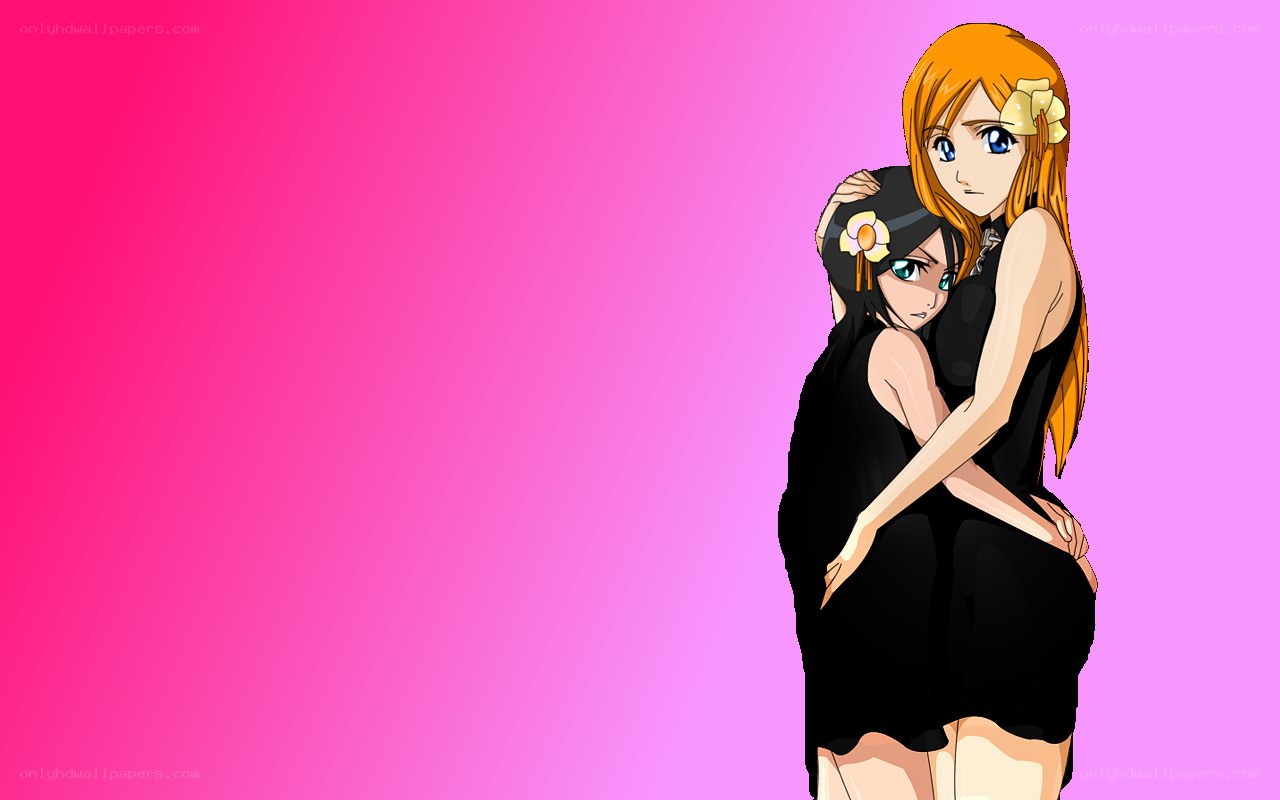 anime girls hugging
