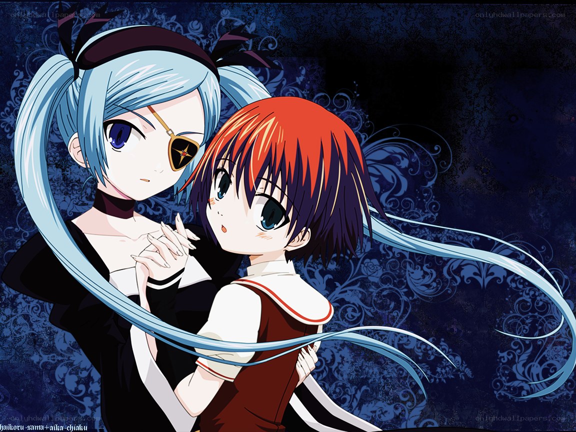 Anime girls hugging