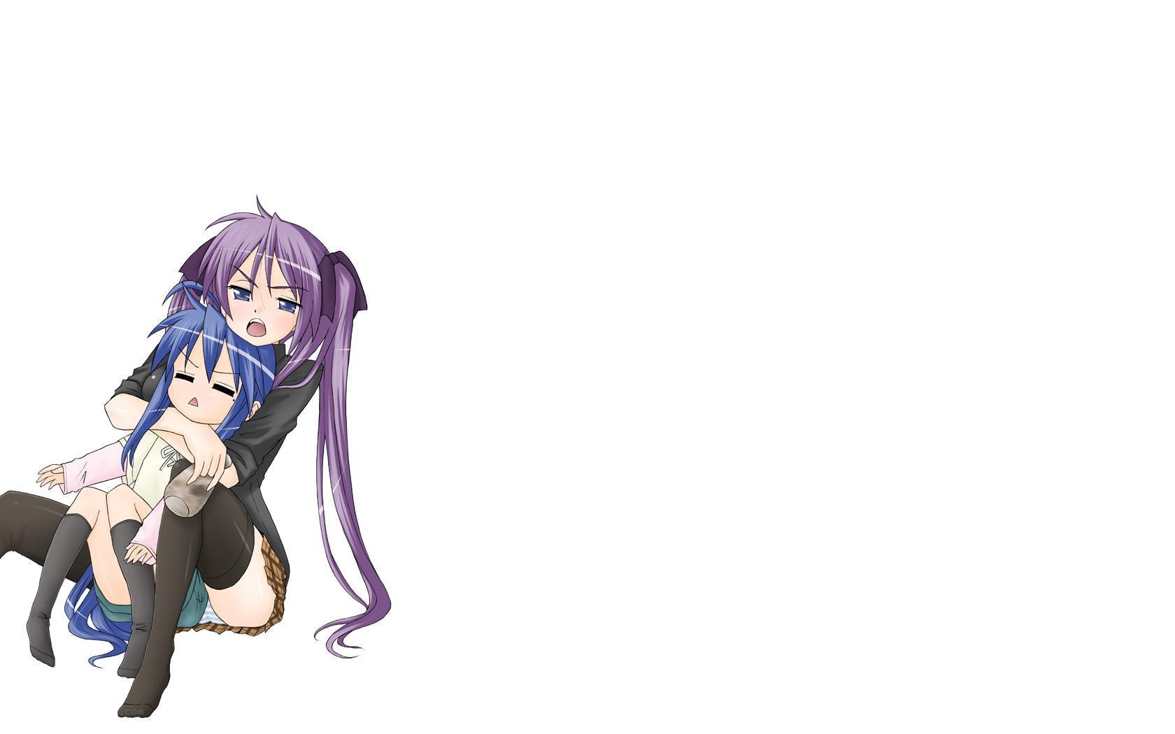 anime girls hugging