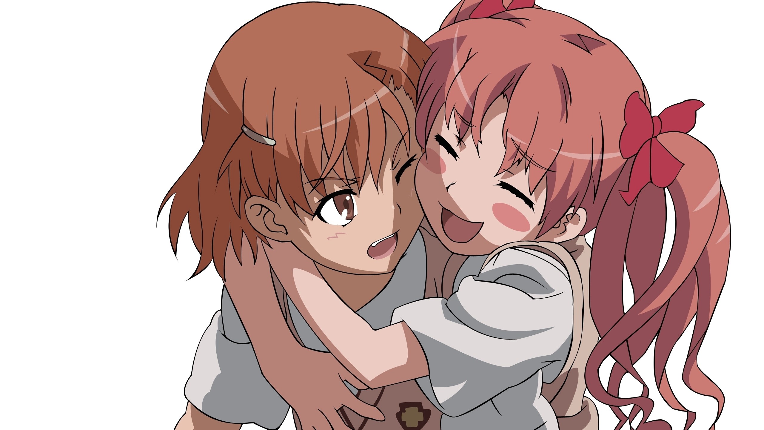 anime girls hugging