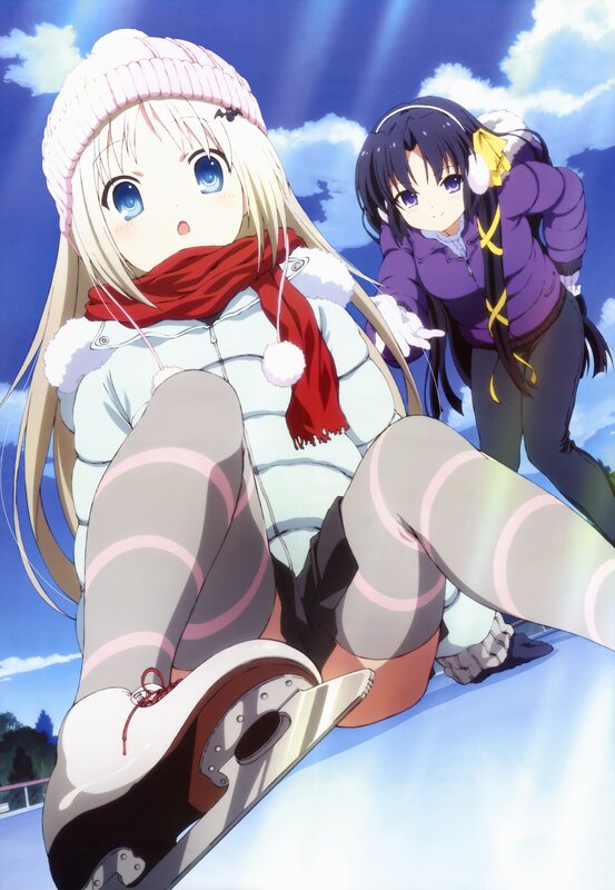 Anime girls ice skating