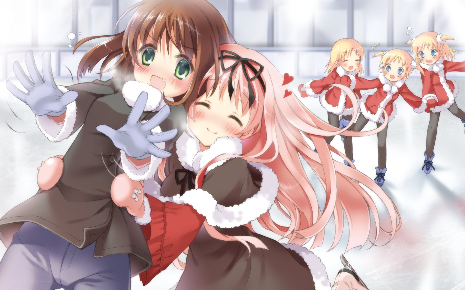 Anime girls ice skating