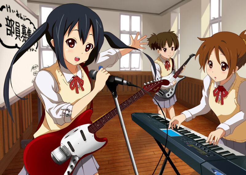 Anime girls in a band practice