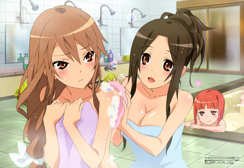 Anime girls in a bathhouse