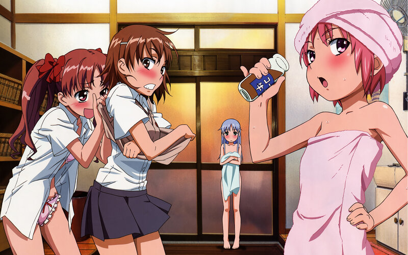Anime girls in a bathhouse
