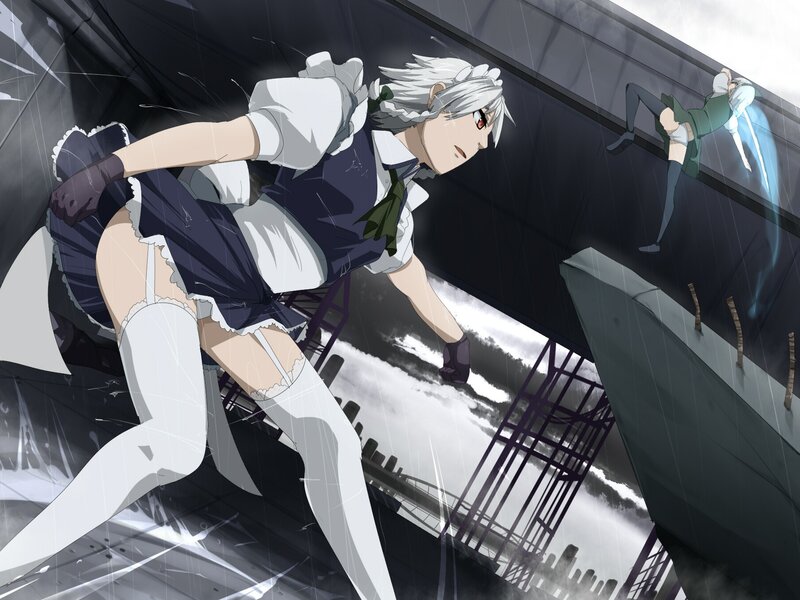 Anime girls in a battle scene