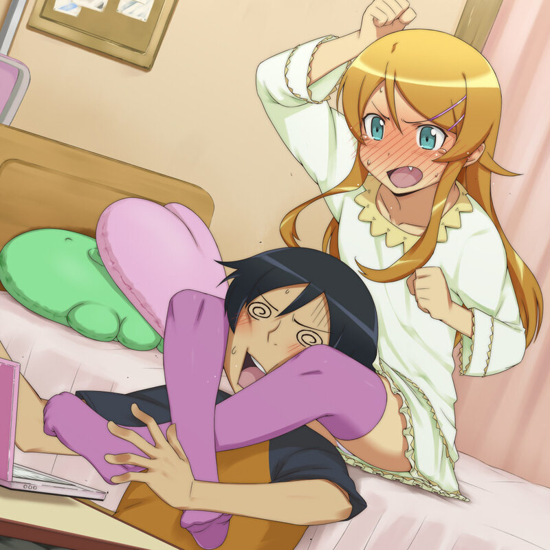 Anime girls in a bedroom