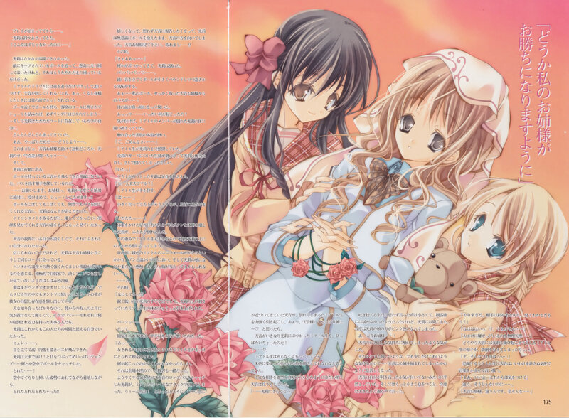 Anime girls in a book spread
