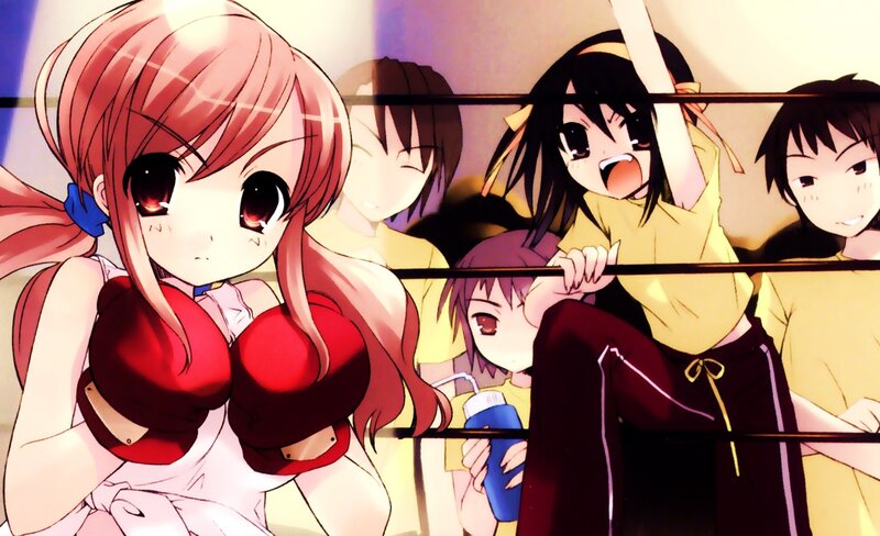 anime girls in a boxing ring