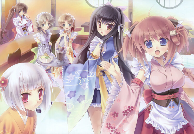 Anime Girls in a Cafe — Pink