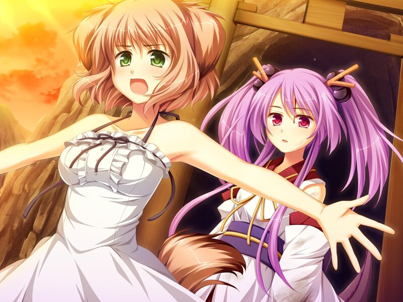 Anime girls in a carriage