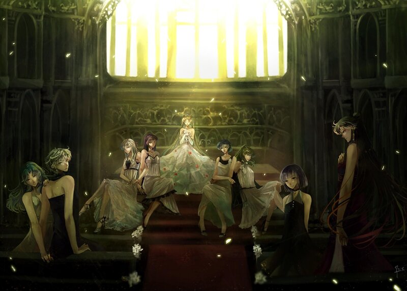 anime girls in a cathedral