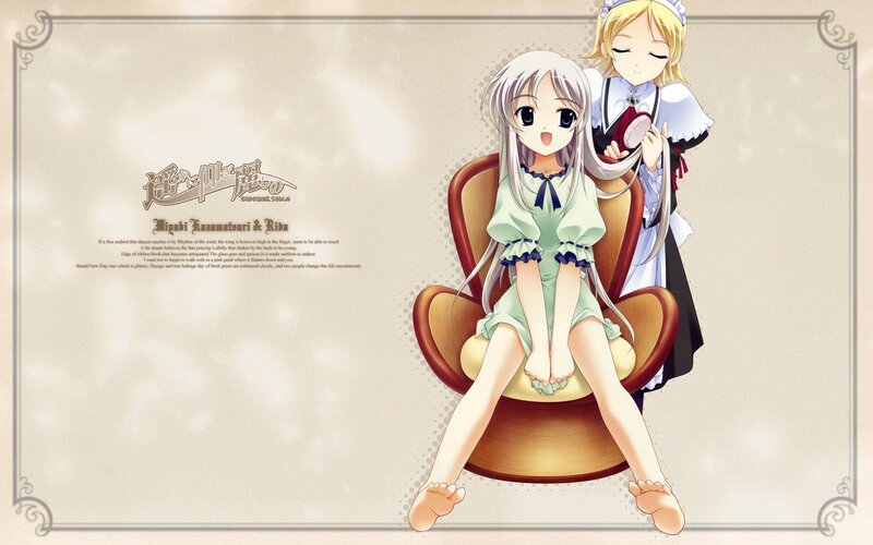 Anime girls in a chair