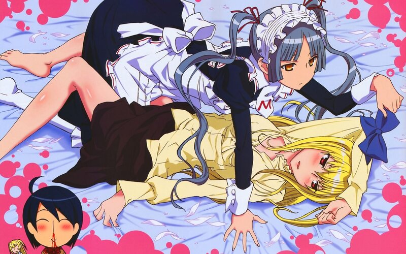 Anime girls in a chaotic scene