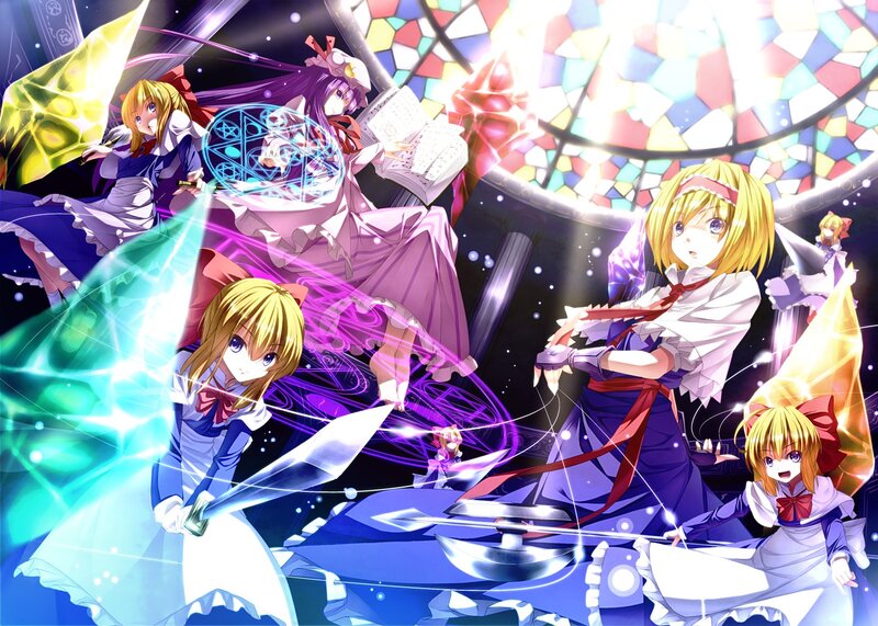 Anime Girls in a Church — Purple