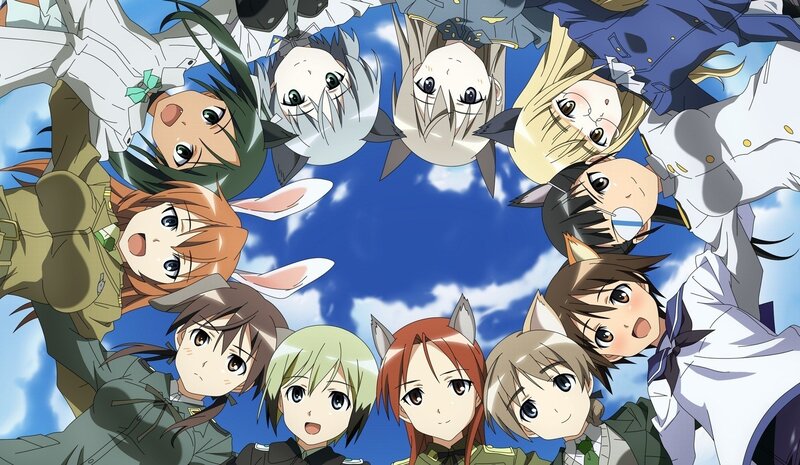 anime girls in a circle