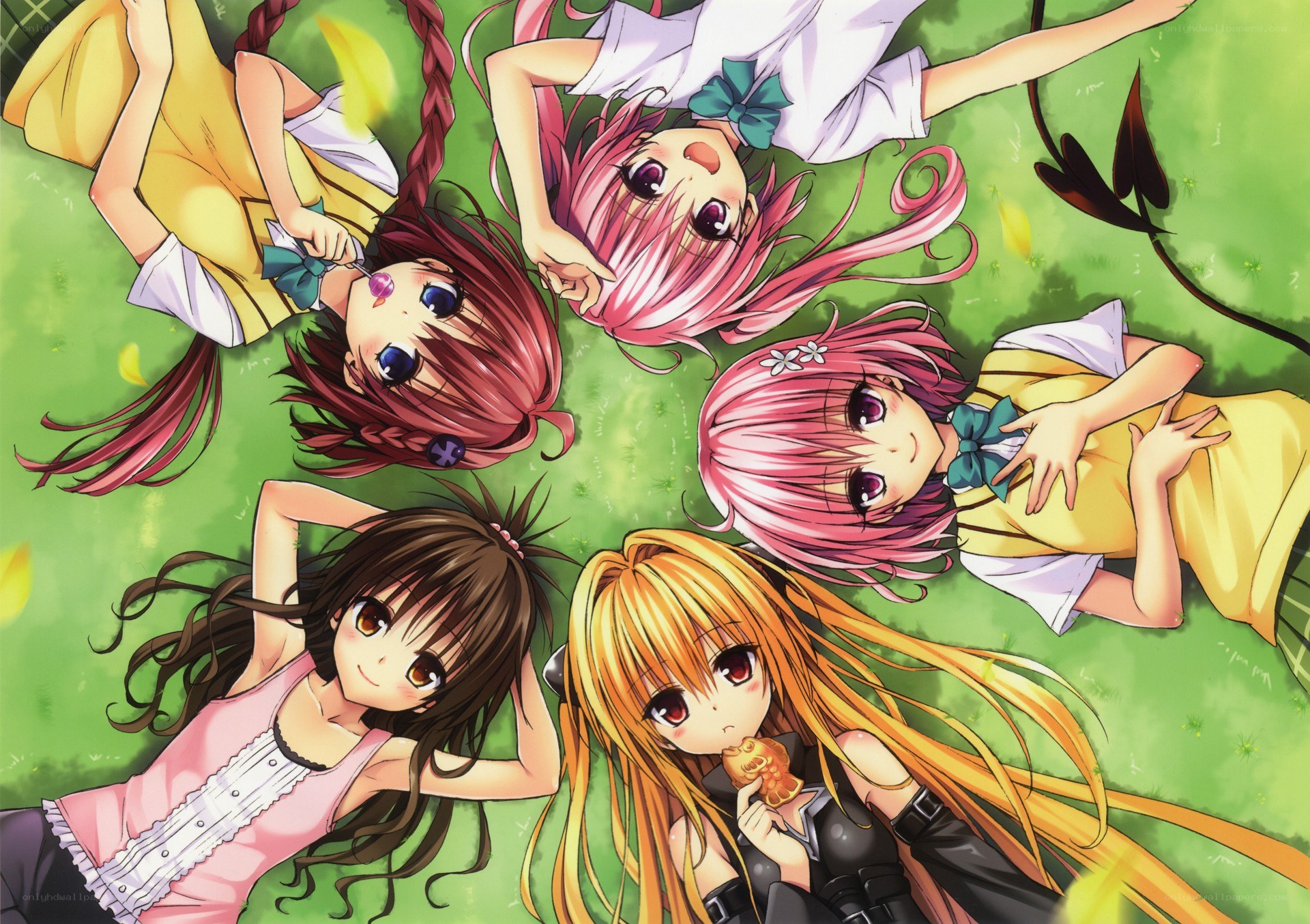 anime girls in a circle