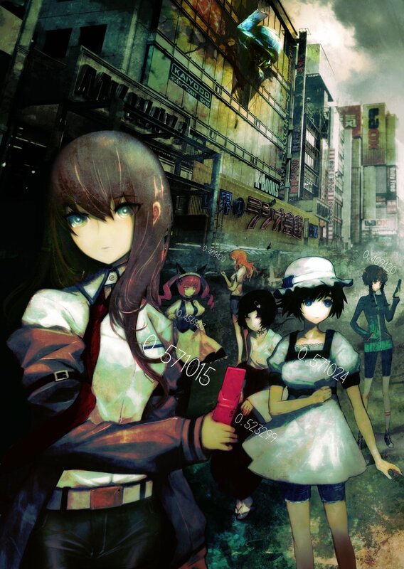 Anime girls in a city