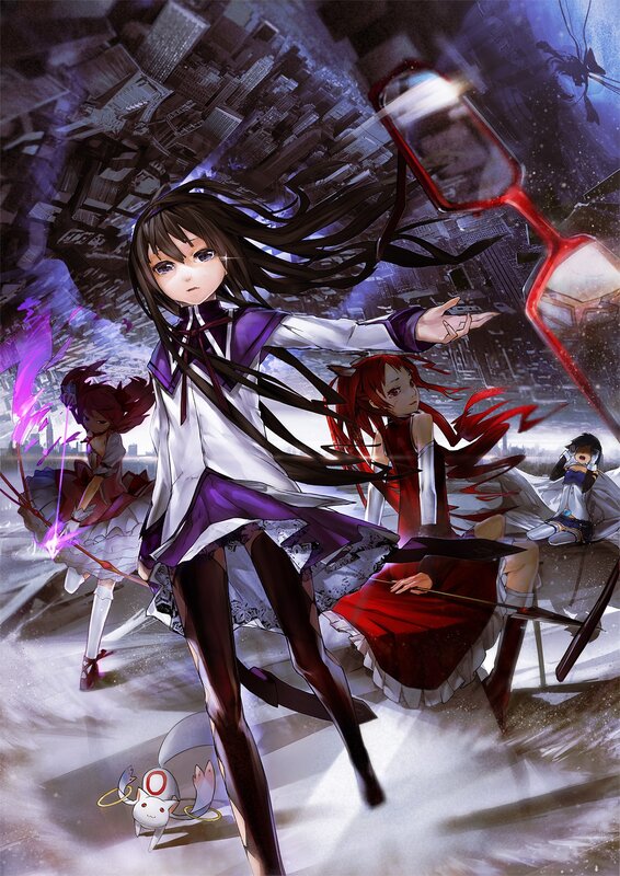 Anime girls in a city battle