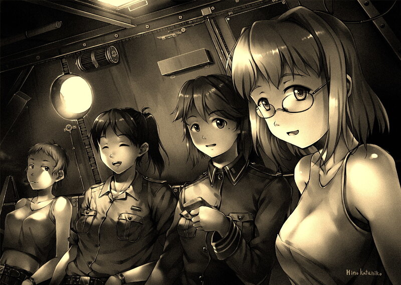 anime girls in a cockpit