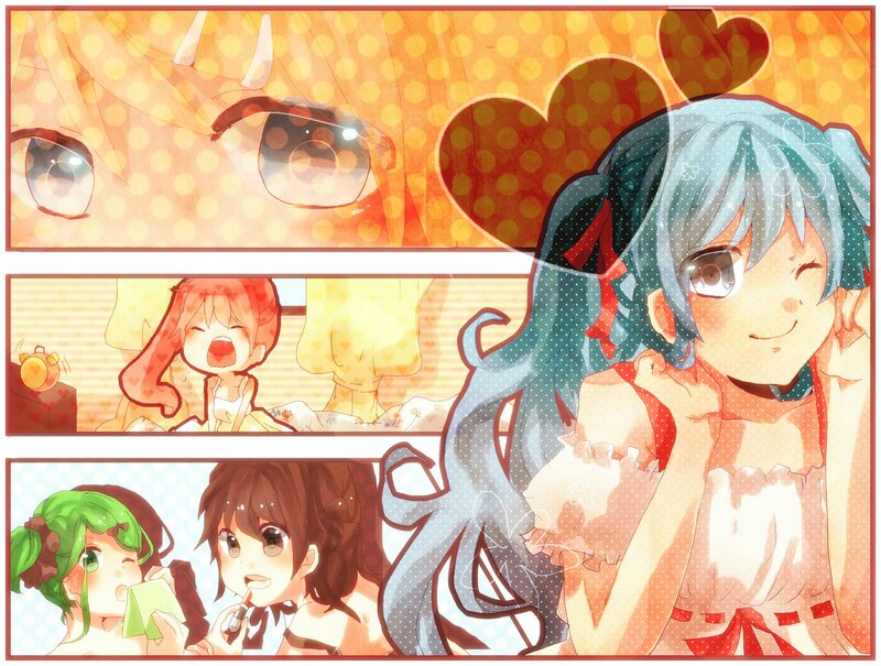 Anime girls in a comic strip