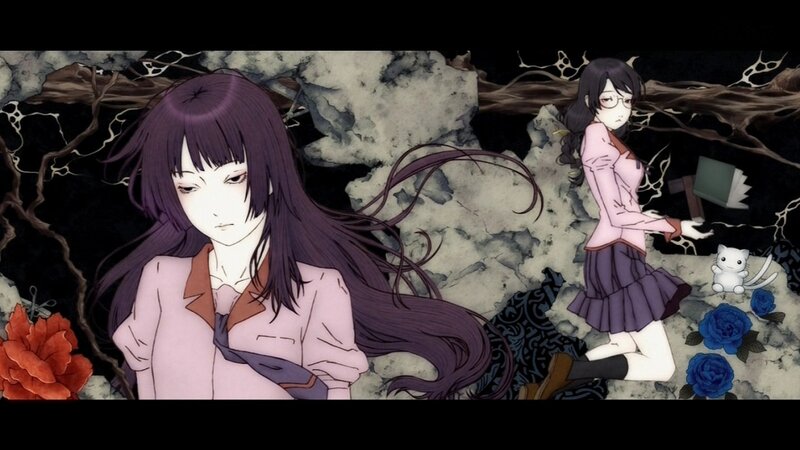 Anime girls in a dark forest