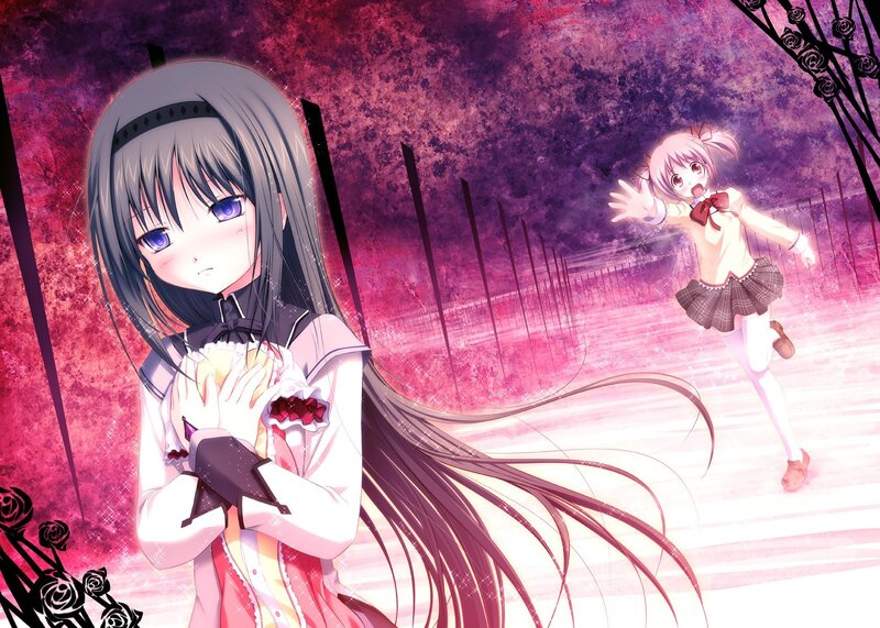 Anime girls in a dreamlike scene