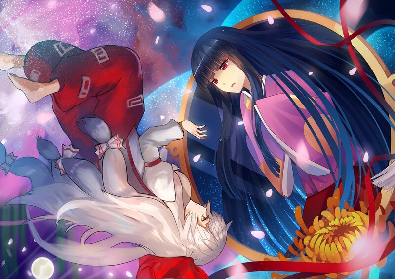 Anime girls in a dreamy scene