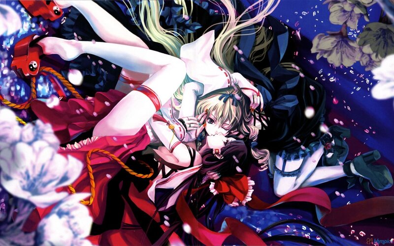 anime girls in a dreamy scene