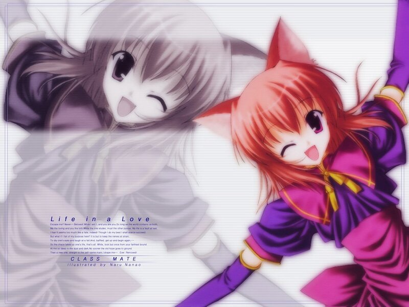 Anime girls in a dreamy scene