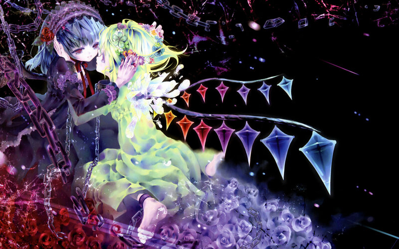 Anime girls in a dreamy scene