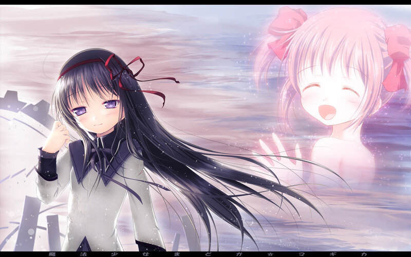 Anime girls in a dreamy scene