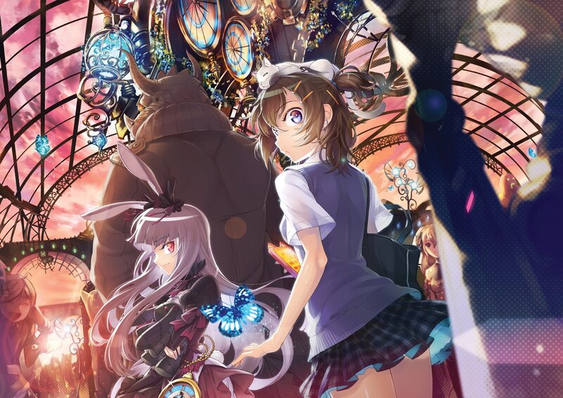 Anime girls in a fantastical setting