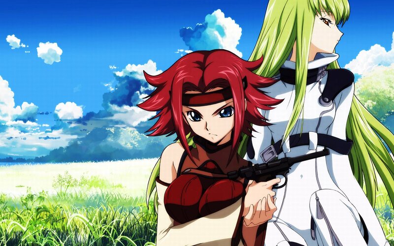 Anime girls in a field