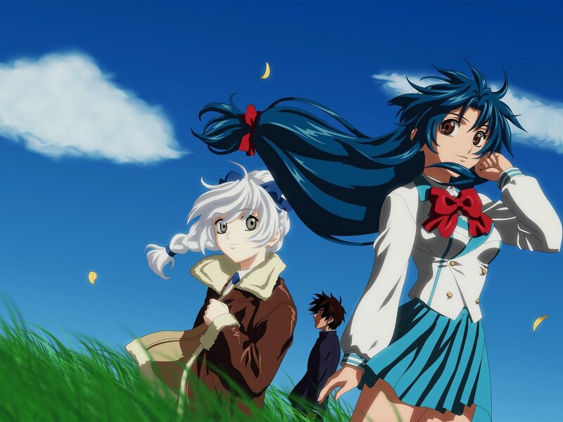 Anime girls in a field