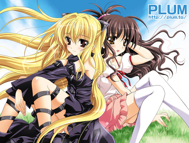 Anime girls in a field
