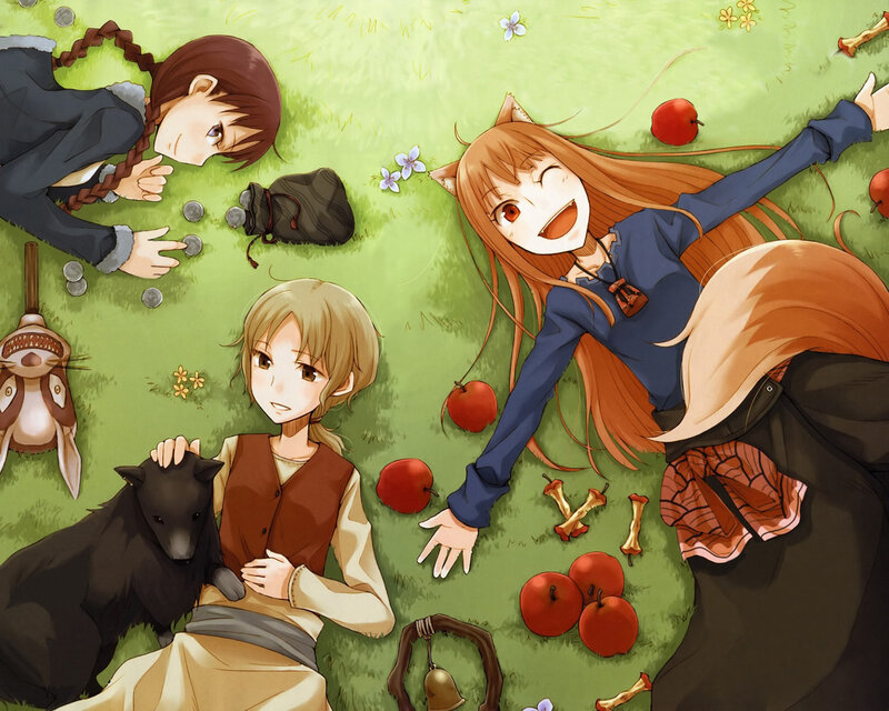 Anime girls in a field