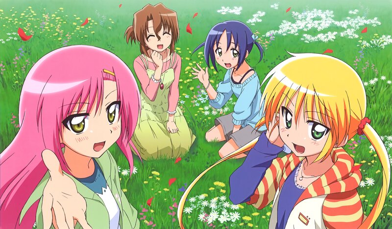 anime girls in a field